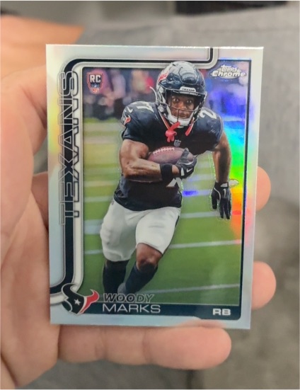 2025 Topps Chrome #372 Woody Marks Rookie Refractor Houston Texans — front