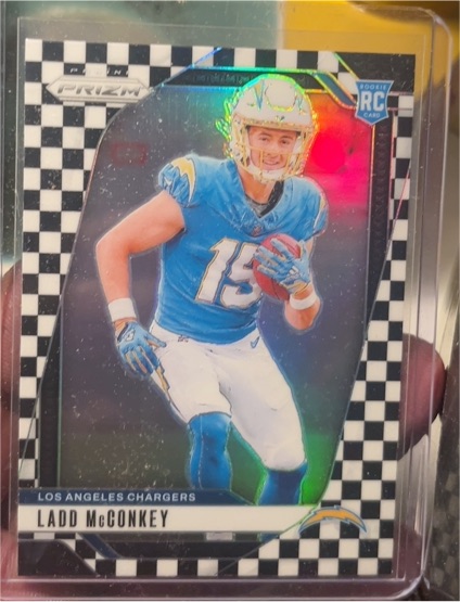 2024 Panini Prizm #365 Ladd McConkey Black & White Checker Prizm Rookie — front