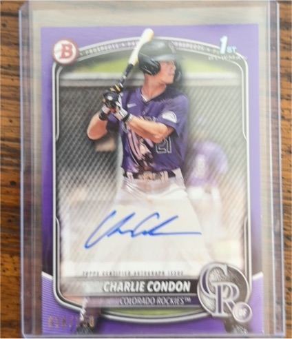 2025 Bowman Chrome #CPA-CC Charlie Condon — front