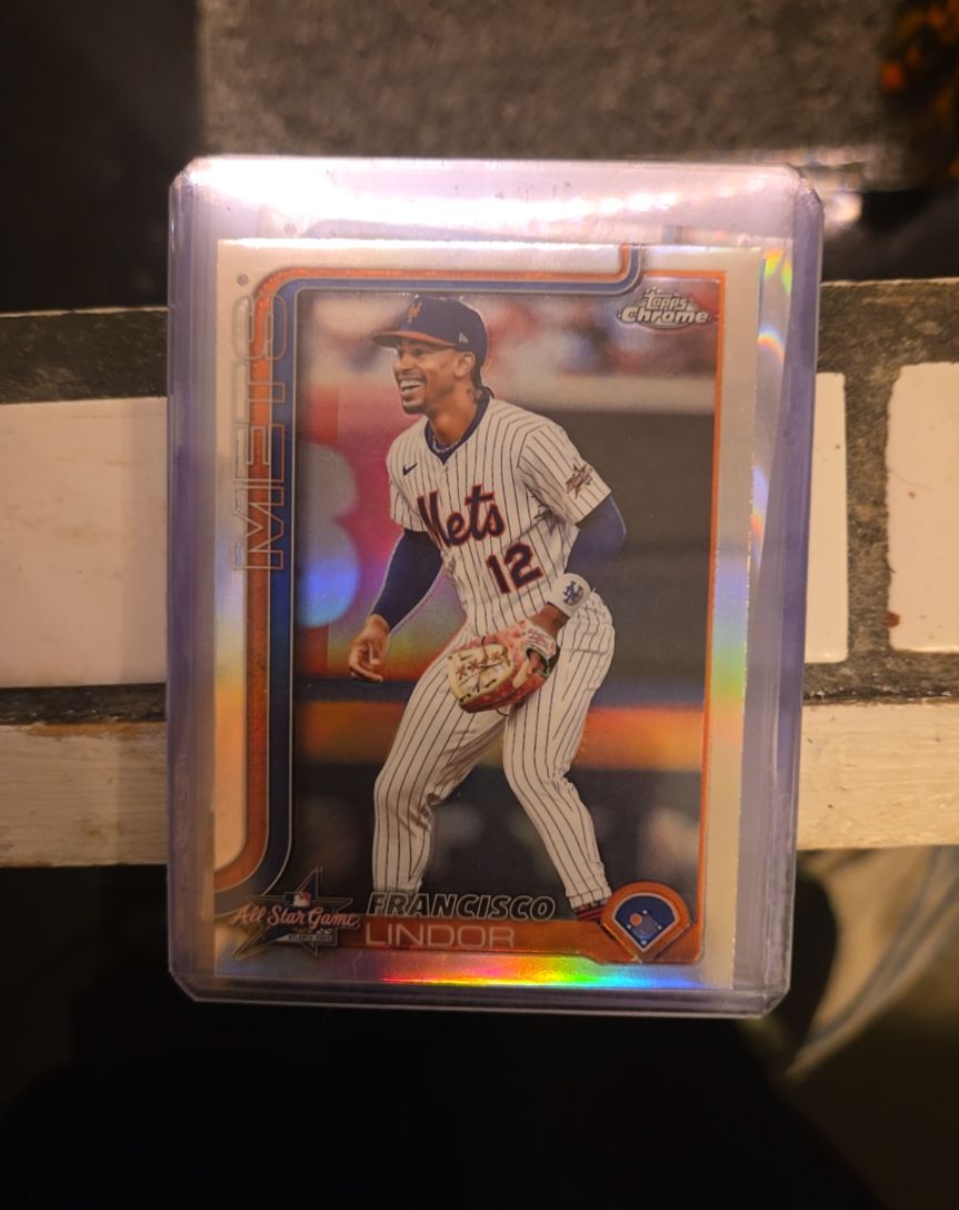 2025 Topps Chrome Update #ASGC-13 Francisco Lindor All-Star Game Refractor — front