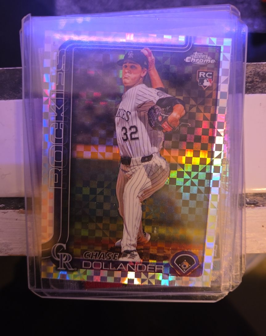 2025 Topps Chrome Update #USC18 Chase Dollander X-Fractor Rookie — front