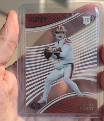 2022 Panini Chronicles Clear Vision #CVR-8 Brock Purdy — front