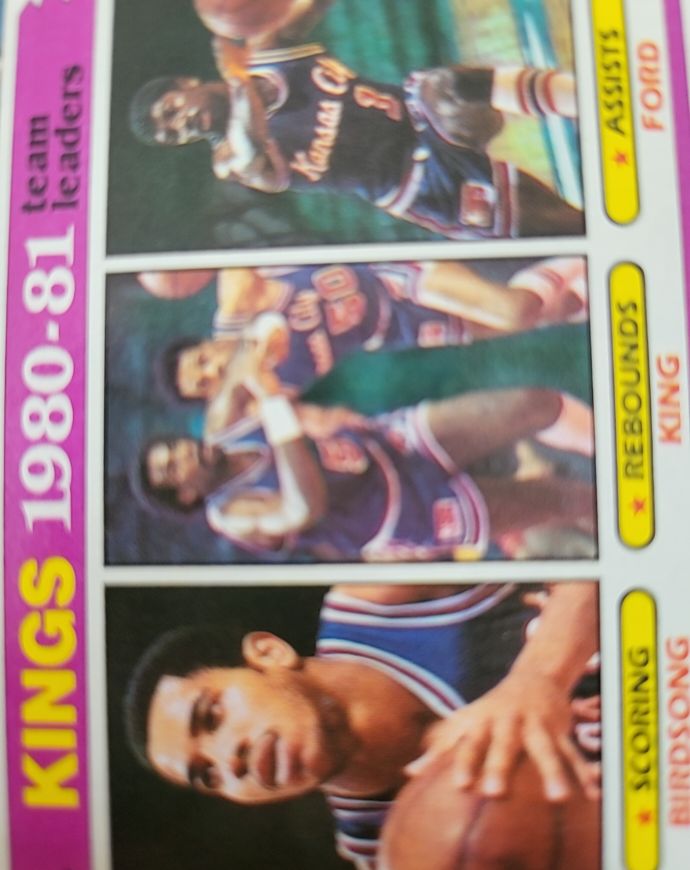 1981-82 Topps #54 Otis Birdsong / Reggie King / Phil Ford Kansas City Kings Team Leaders — front