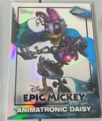 2026 Topps Disney Neon Epic Mickey Chrome #EM-16 Animatronic Daisy — front