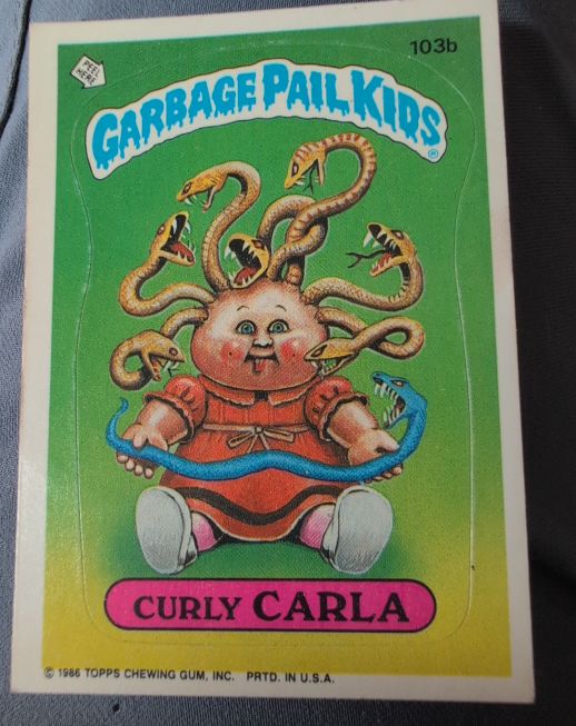1986 Topps Garbage Pail Kids #103b Curly Carla — front
