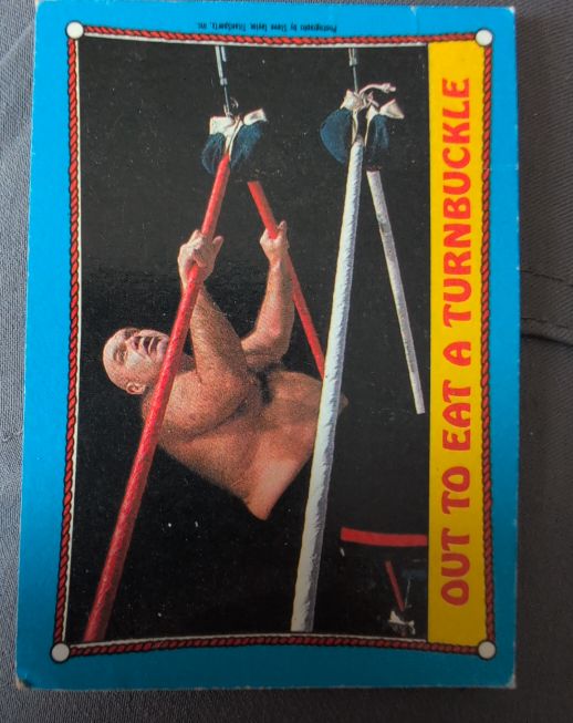 1987 Topps WWF #66 Out to Eat a Turnbuckle George The Animal Steele — front