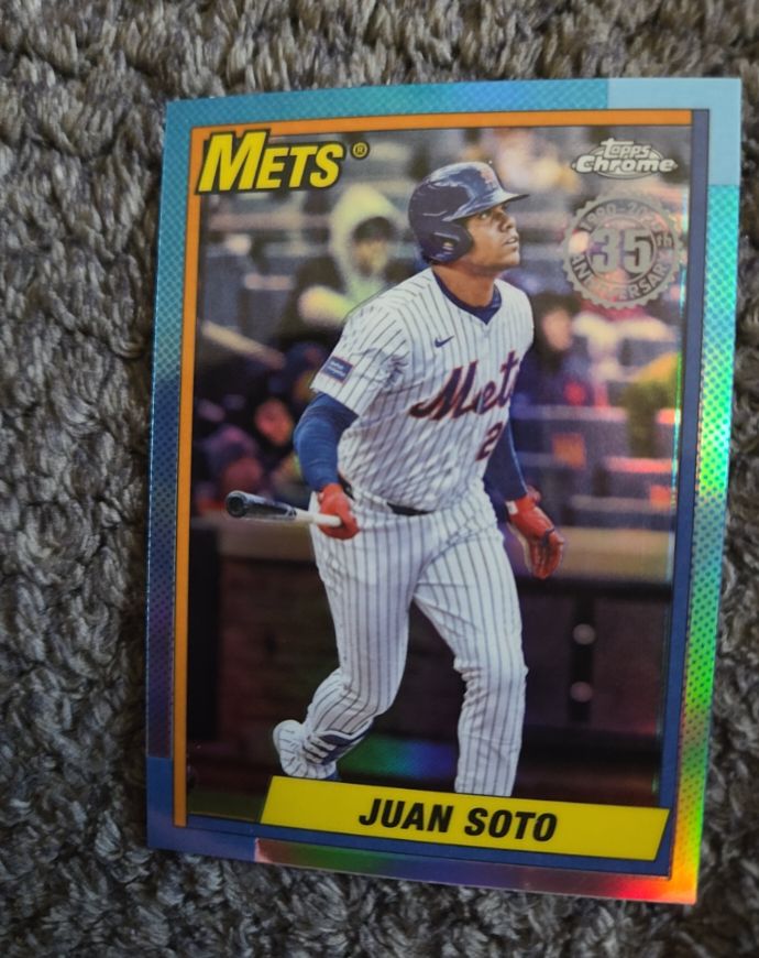 2025 Topps Chrome Update #90CU-4 Juan Soto 1990 35th Anniversary Mets — front
