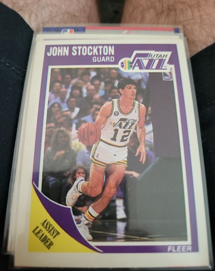1989-90 Fleer #156 John Stockton — front