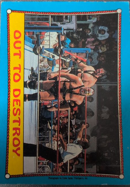 1987 Topps WWF #40 Out to Destroy Demolition Ax & Smash — front
