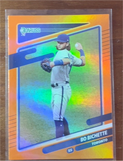 2021 Donruss #165 Bo Bichette Orange Holo Parallel — front