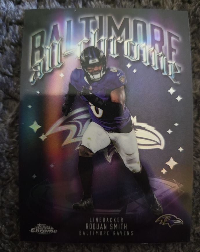 2025 Topps Chrome #ACT-21 Roquan Smith Baltimore Ravens All-Chrome — front