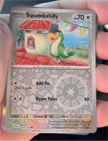 2025 Pokemon SV09 Journey Together #141 Squawkabilly — front