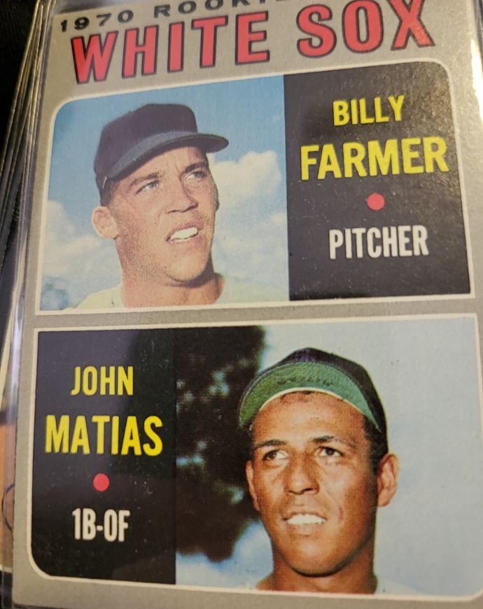 1970 Topps #444 White Sox Rookie Stars Billy Farmer / John Matias — front