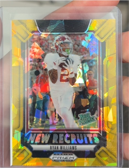 2025 Panini Prizm Draft Picks #23 Ryan Williams New Recruits Gold Ice Prizm — front