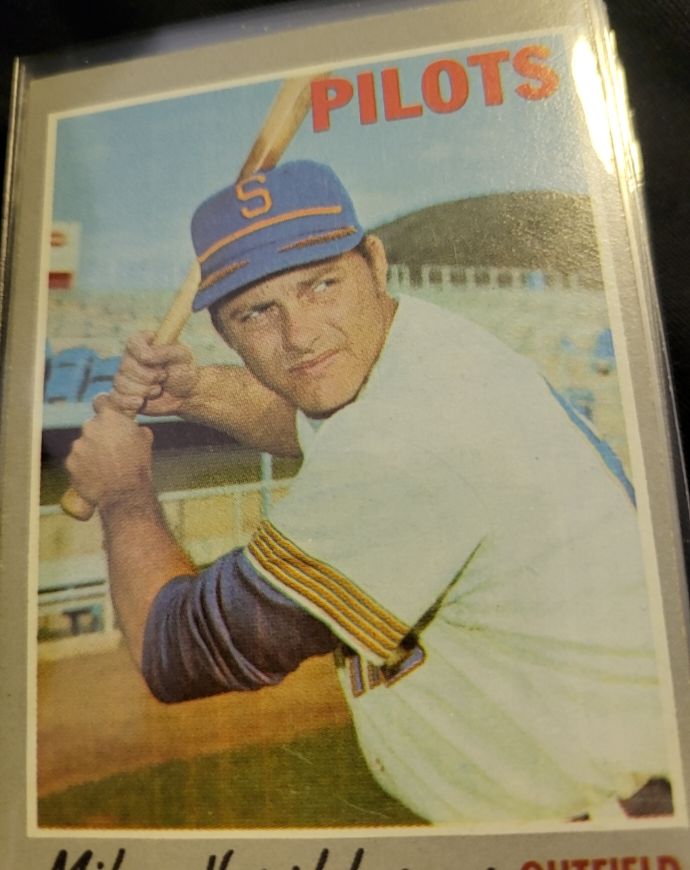1970 Topps #596 Mike Hershberger Seattle Pilots — front