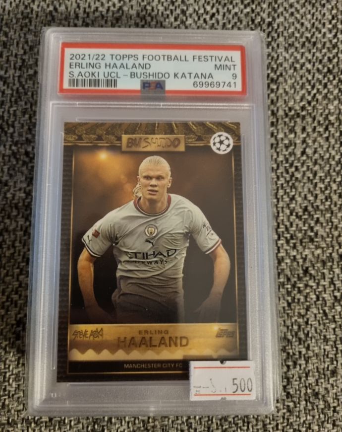 2021/22 Topps Football Festival Erling Haaland Bushido Katana — front