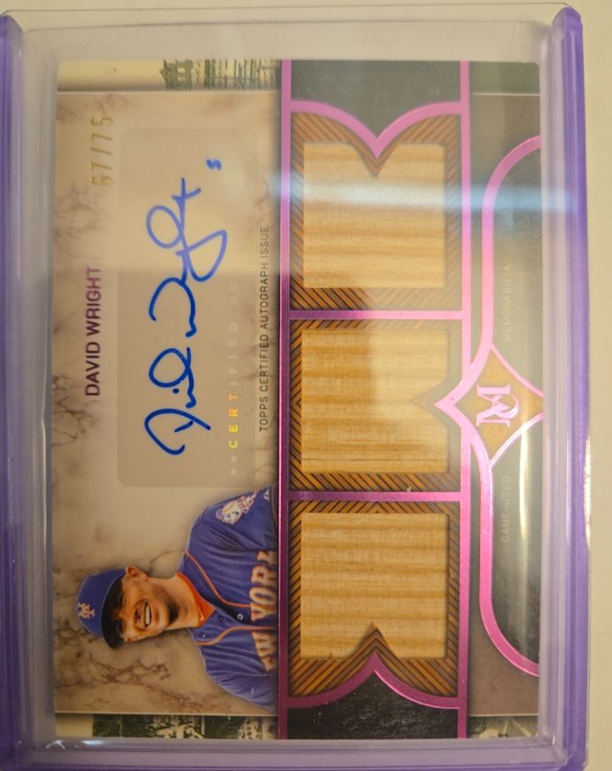 2025 Topps Museum Collection David Wright Triple Relic Auto SPTRA-DW — front