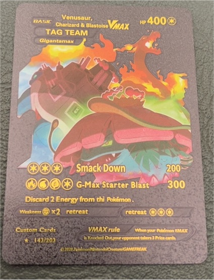 2020 Pokémon Venusaur Charizard Blastoise VMAX TAG TEAM #143 — front