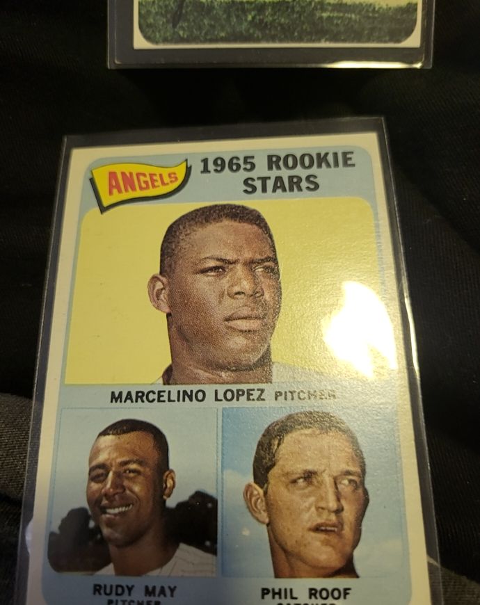 1965 Topps #537 Angels Rookie Stars Marcelino Lopez Rudy May Phil Roof — front