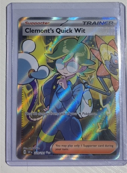 2024 Pokémon SV08 Surging Sparks #229 Clemont's Quick Wit — front