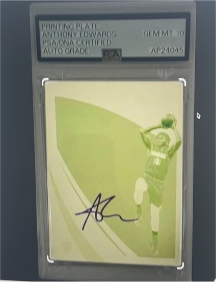 2020-21 Panini Immaculate #Printing Plate Anthony Edwards — front