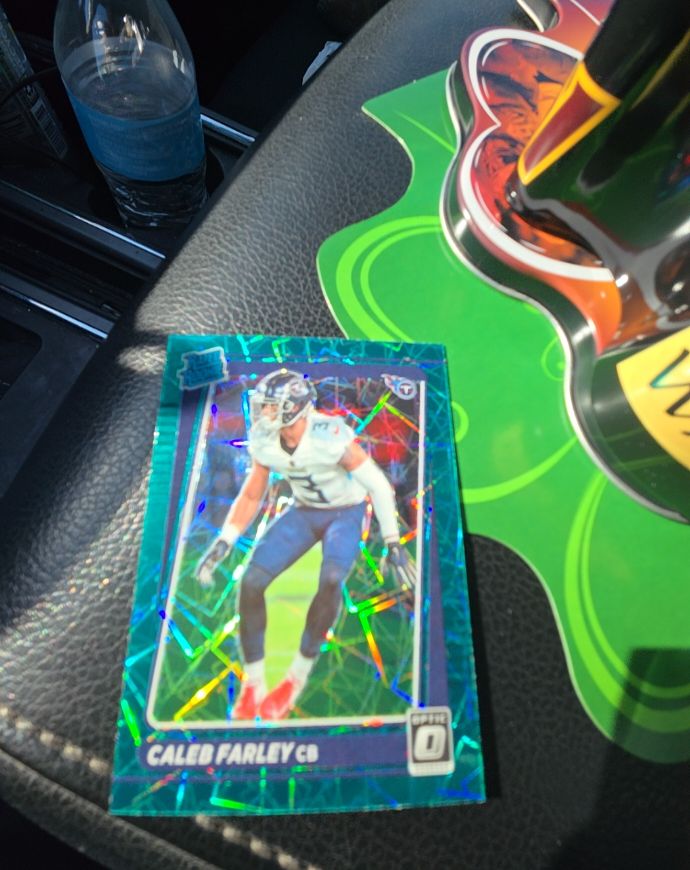 2021 Panini Donruss Optic #249 Caleb Farley Blue Scope Prizm Rated Rookie — front