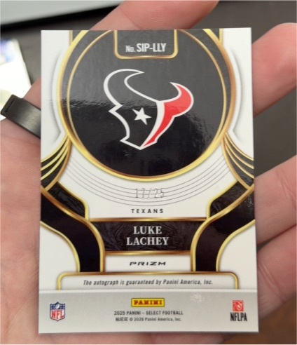 2025 Panini Select #SIP-LLY Luke Lachey — front