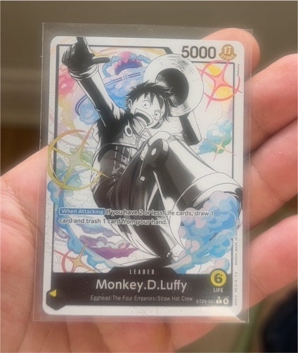One Piece TCG ST29-001 Monkey.D.Luffy Leader Alt Art Egghead — front