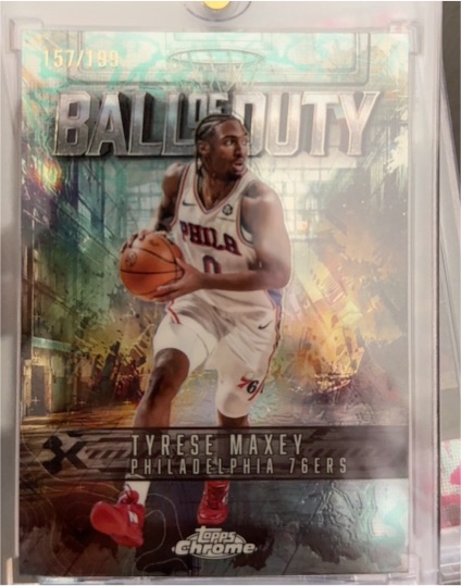 2025-26 Topps Chrome #BD-10 Tyrese Maxey Ball of Duty — front