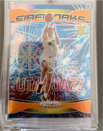 2024-25 Panini Prizm #18 Cody Williams Fireworks — front