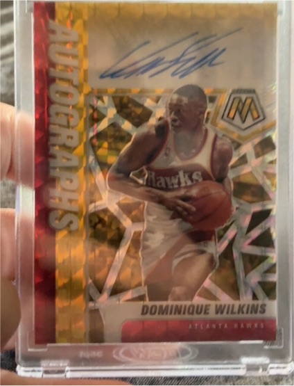 2020-21 Panini Mosaic Autographs #AM-DWL Dominique Wilkins — front