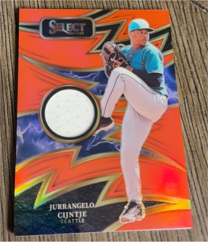 2025 Panini Select #SP-JC Jurrangelo Cijntje Sparks Silver Prizm Jersey Patch — front
