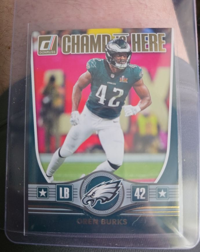2025 Panini Donruss #CIH-OBS Oren Burks Champ Is Here Philadelphia Eagles — front