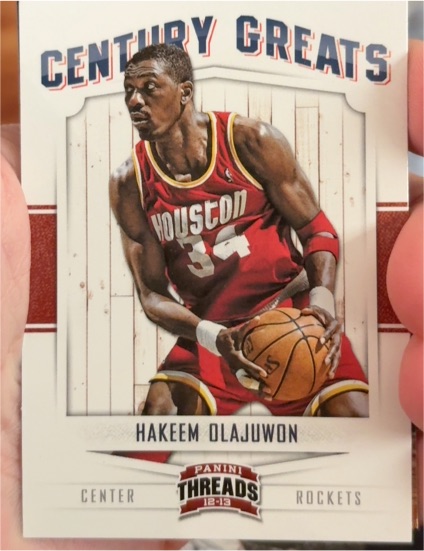 2012-13 Panini Threads #8 Hakeem Olajuwon Century Greats — front
