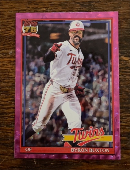 2026 Topps Series 1 1991 Pink Crackle Foil #T91-92 Byron Buxton — front