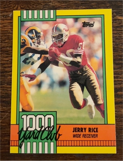 1990 Topps 1000 yd. Club #1 Jerry Rice — front