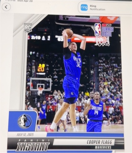 2025 Panini Instant #10 Cooper Flagg — front