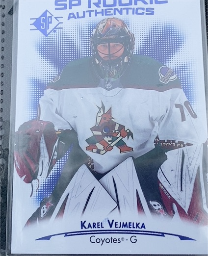 2021-22 Upper Deck SP Rookie Authentics Blue #120 Karel Vejmelka — front