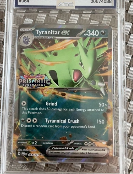 2025 Pokemon Prismatic Evolutions #064 Tyranitar ex — front