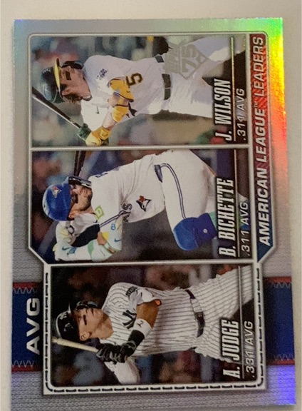 2026 Topps Series 1 #204 American League Leaders AVG Rainbow Foil — front