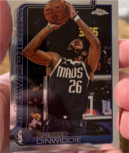 2025-26 Topps Chrome #13 Spencer Dinwiddie Dallas Mavericks — front
