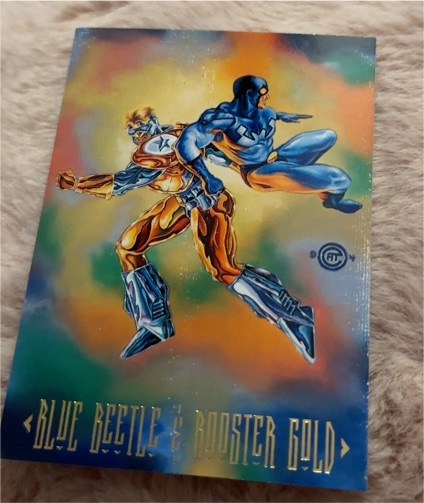 1994 Skybox Master Series DC #86 Blue Beetle & Booster Gold — front