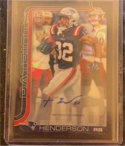 2025 Topps Chrome #328 Treveyon Henderson Rookie Autograph — front