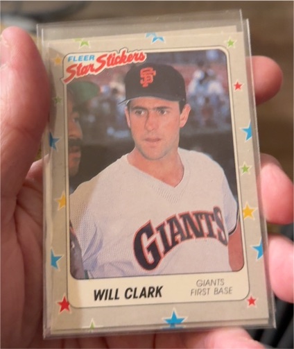 1988 Fleer Star Stickers #126 Will Clark — front