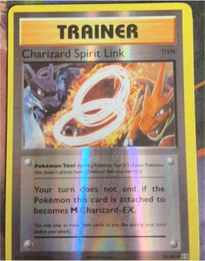 2014 Pokémon XY Evolutions #75 Charizard Spirit Link — front