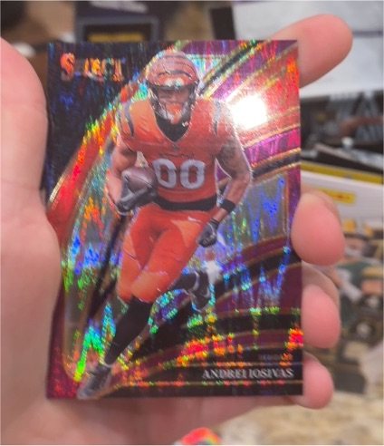 2025 Panini Select Club Level #257 Andrei Iosivas Red Disco Prizm Bengals — front