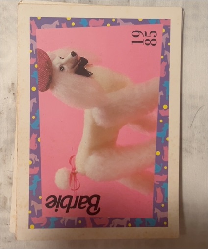 1985 Panini Barbie #108 Prince Poodle — front