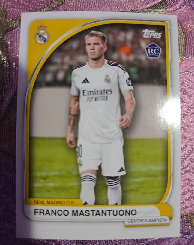 2025-26 Topps UEFA Club Competitions #172 Franco Mastantuono Real Madrid C.F. Rookie Card — front