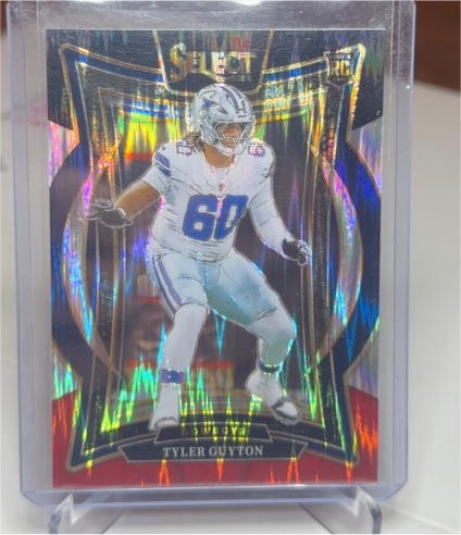 2024 Panini Select #69 Tyler Guyton Black & Red Prizm Shock — front