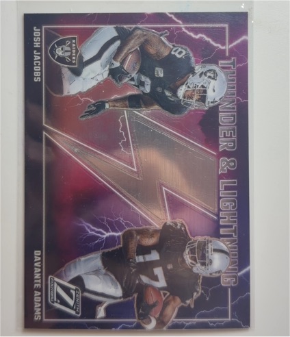 2023 Panini Zenith #13 Josh Jacobs / Davante Adams Thunder & Lightning — front
